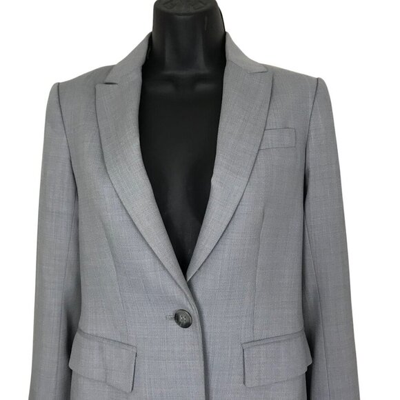 Theory Grey One Button Two Front Pockets Blazer Size 0 - Picture 3 of 7